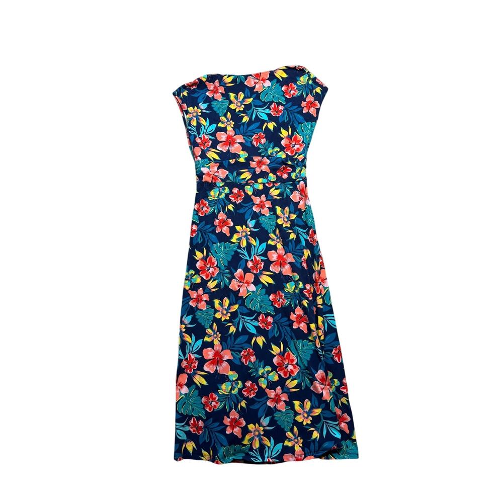 Lands End wrap Dress, size Large, Colorful Floral Print, Summer